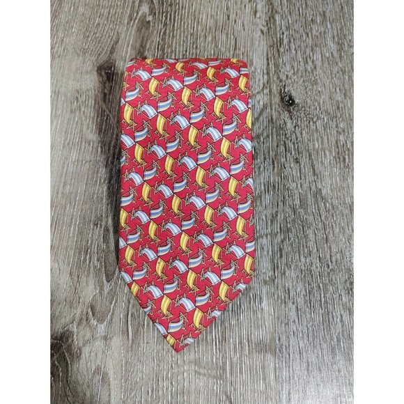 Salvatore Ferragamo Silk Necktie Mens Lounge Beach Chairs - Picture 6 of 7